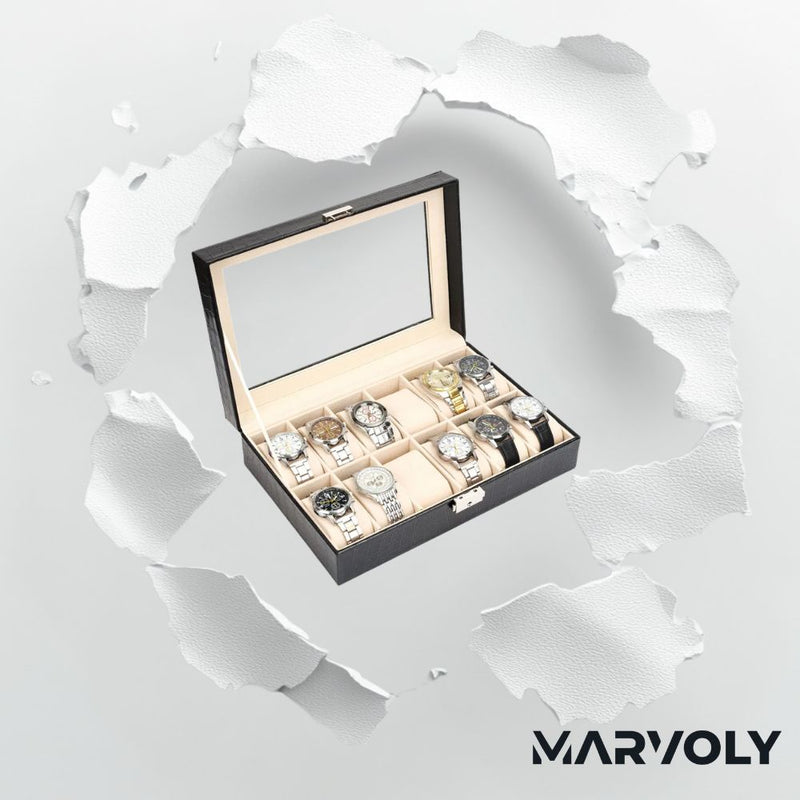 Veluro - The Leather Watch Box with Display by MARVOLY